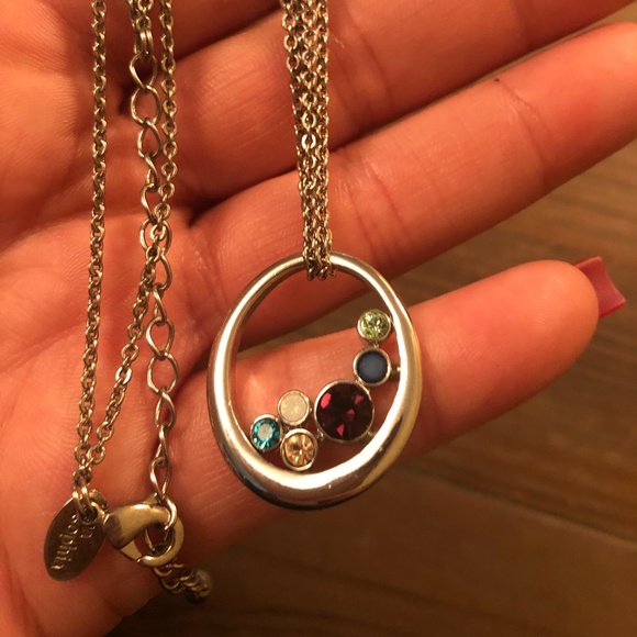 Silver Gem Stone Necklace - Picture 1 of 3